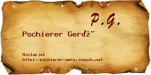 Pschierer Gerő névjegykártya